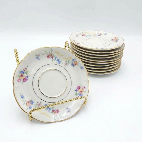 Royal Bayreuth Saucers Dresden Floral Bavaria -Lot of 11 - Picture 1 of 4